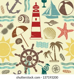 Sea themed seamless pattern 1