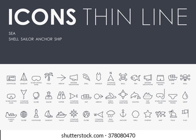 sea Thin Line Icons