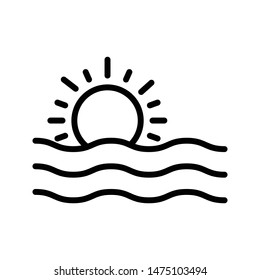 sea thin line vector icon