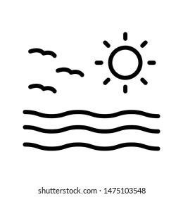 sea thin line vector icon