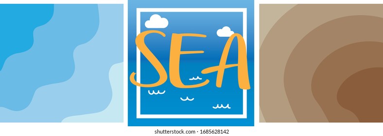 Sea tone vector. (Sand, Sky and Sea.)