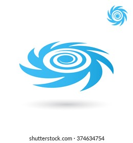 Sea Tornado Logo Storm Icon 2d Stock Vector (royalty Free) 374634754 