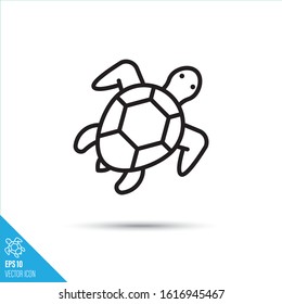Sea tortoise outline icon. Marine life vector symbol.
