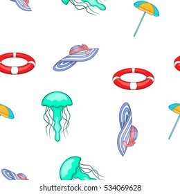 Sea tour pattern. Cartoon illustration of sea tour vector pattern for web design