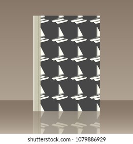 Sea transport and Book. Realistic image of the object with reflection