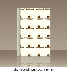 Sea transport and Book. Realistic image of the object with reflection