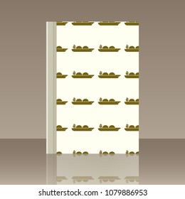 Sea transport and Book. Realistic image of the object with reflection