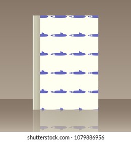 Sea transport and Book. Realistic image of the object with reflection
