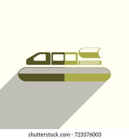 Sea transport flat icons with of shadow. Simple vector illustration