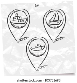 Sea Transport GPS And MAP Icon Set