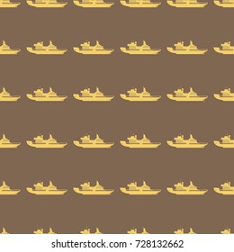 Sea transport vector illustration on a seamless pattern background. Set of elements