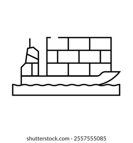 sea transportation wholesale line icon vector. sea transportation wholesale sign. isolated contour symbol black illustration