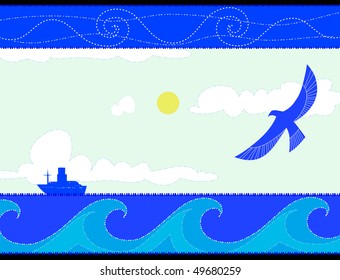 sea travel bird background