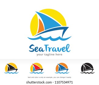 Sea Travel Logo Symbol Template Design Vector, Emblem, Design Concept, Creative Symbol, Icon