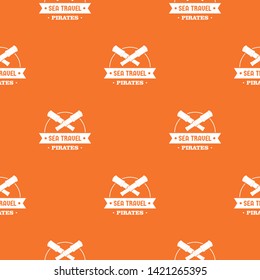 Sea travel pattern vector orange for any web design best