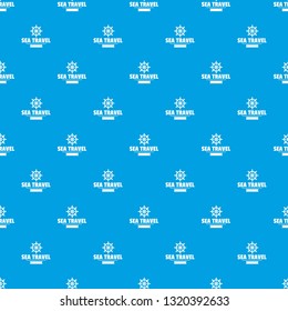 Sea travel pattern vector seamless blue repeat for any use