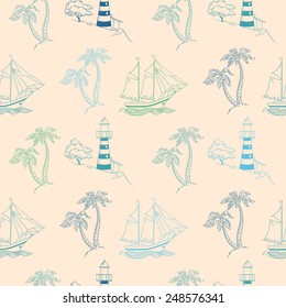 sea travel. seamless pattern