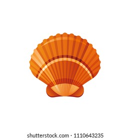 Sea travel vector symbol isolated on white background. Seashell mollusk underwater life picture. Cute 3d vacation illustration or logo. Cartoon icon. Summer holidays sign.