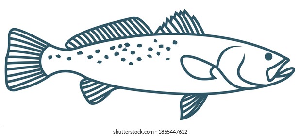 Sea Trout Logo Template. great to use as seatrout fishing