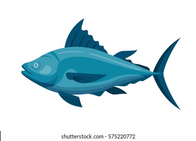 Sea tuna fish vector illustration.