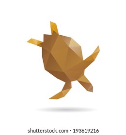Sea turtle abstract isolated on a white background, vector illustration