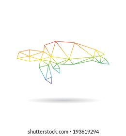 Sea turtle abstract isolated on a white background, vector illustration