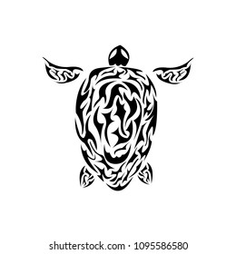 Sea turtle animal isolated vector decal silhouette decoration tattoo art design