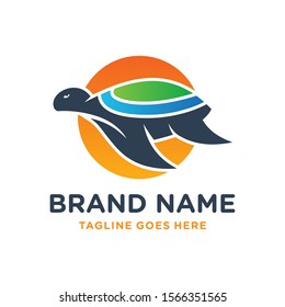 Sea Turtle Animal Logo Design Stock Vector (Royalty Free) 1566351565 ...