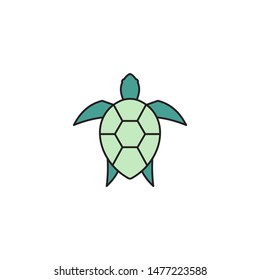 Sea turtle animal vector icon isolated on white background