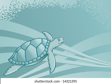 Sea turtle background for page layout or presentations