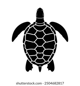 sea turtle black design vector illustration top view