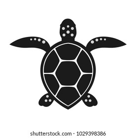 Sea turtle black icon illustration