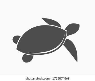 Sea turtle black icon. Vector illustration.