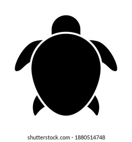 Sea turtle black logo icon isolated on white background vector illustration
