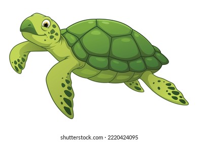 Sea Turtle Cartoon Animal Illustration
