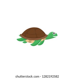 sea turtle, cartoon vector