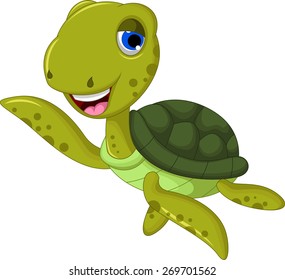 Cartoon Image Turtle Walking Cheerfully On Stock Vector (Royalty Free ...