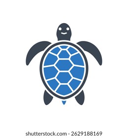 Sea Turtle Character Icon Isolated On White Background