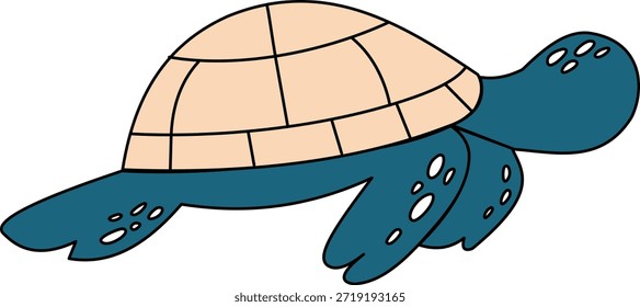 Ilustración vectorial de color de la tortuga marina