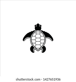 sea turtle draw modern cartoon coloring, fun vector illustration in black color for icon or animal and marine logo design template