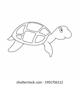 Sea Turtle Drawn Style Hand Draw Stock Vector (Royalty Free) 1901706112