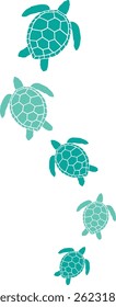 Sea Turtle Family, Summer Beach, Marine Turtle