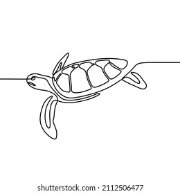 sea turtle fauna aesthetic oneline continuous single line art
