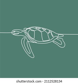 sea turtle fauna aesthetic oneline continuous single line art