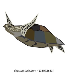 sea turtle flat illustration