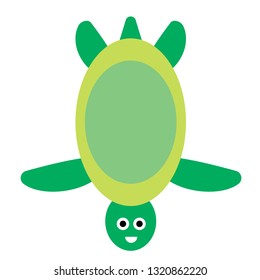 sea turtle flat illustration. Underwater marine life series. Funny cartoon characters
