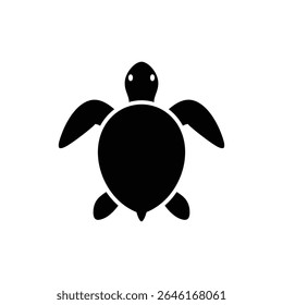 Sea Turtle with Front Fins Spread Wide Swimming in Ocean