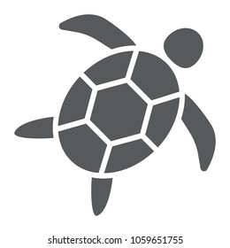 Sea turtle glyph icon, animal and underwater, aquatic sign vector graphics, a solid pattern on a white background, eps 10.