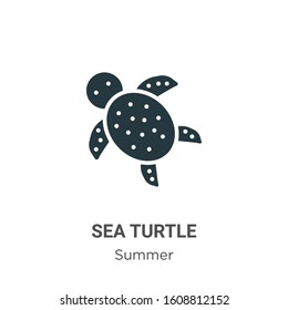 Sea turtle glyph icon vector on white background. Flat vector sea turtle icon symbol sign from modern summer collection for mobile concept and web apps design.