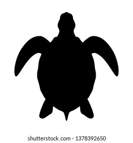 Sea turtle graphic icon. Sea turtle black silhouette isolated on white background. Vector illustration